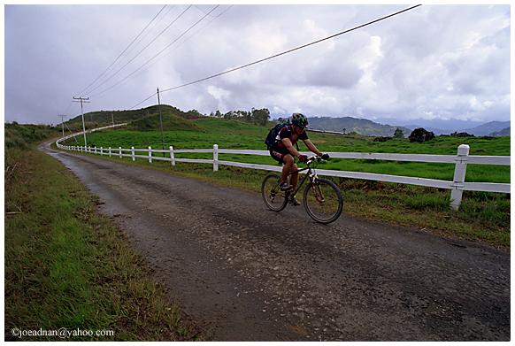 Sha on the climb to Desa Dairy